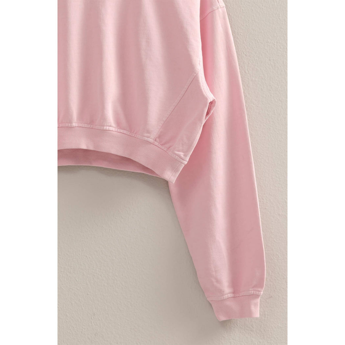 Crew Neck Long Sleeve Crop Sweatshirt
