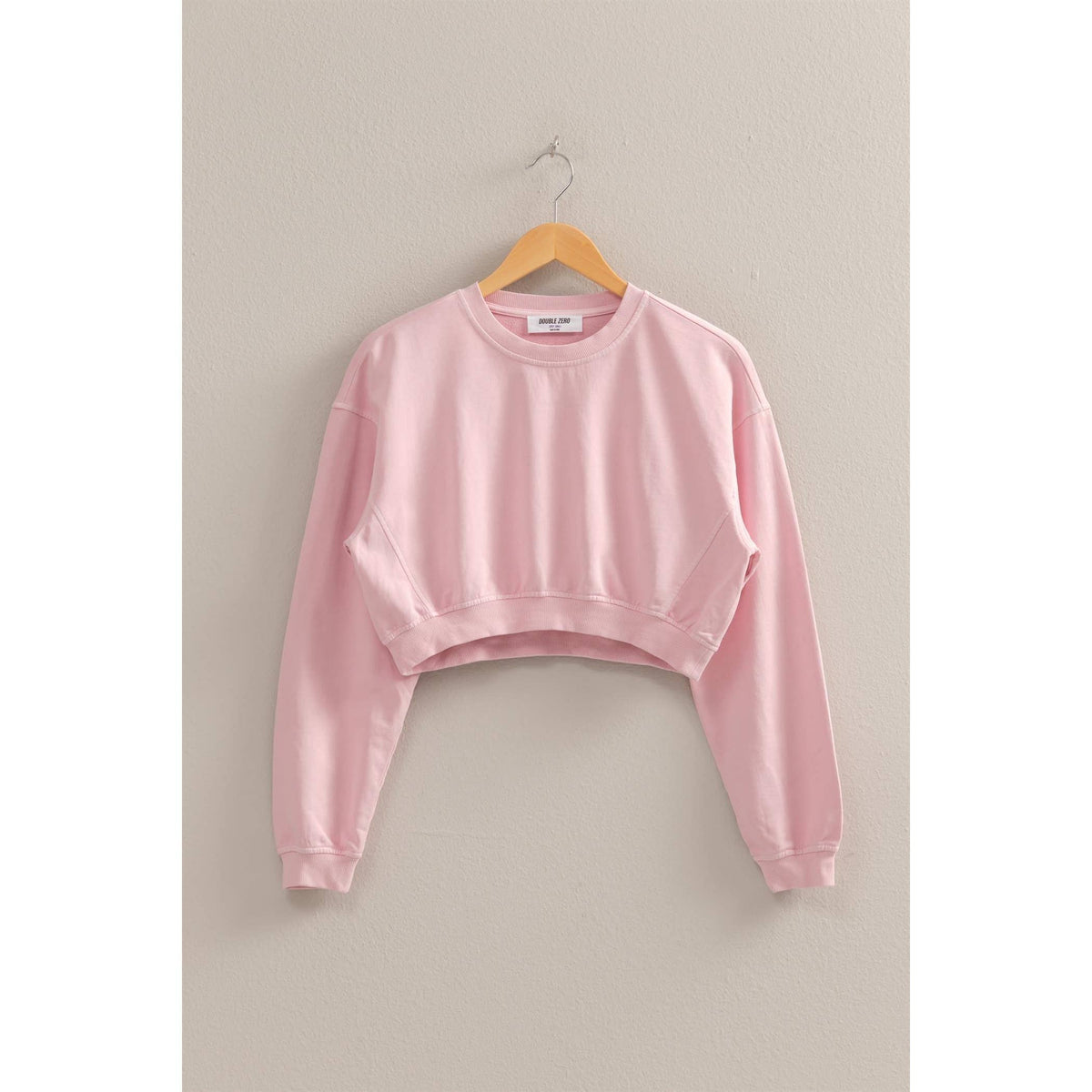 Crew Neck Long Sleeve Crop Sweatshirt