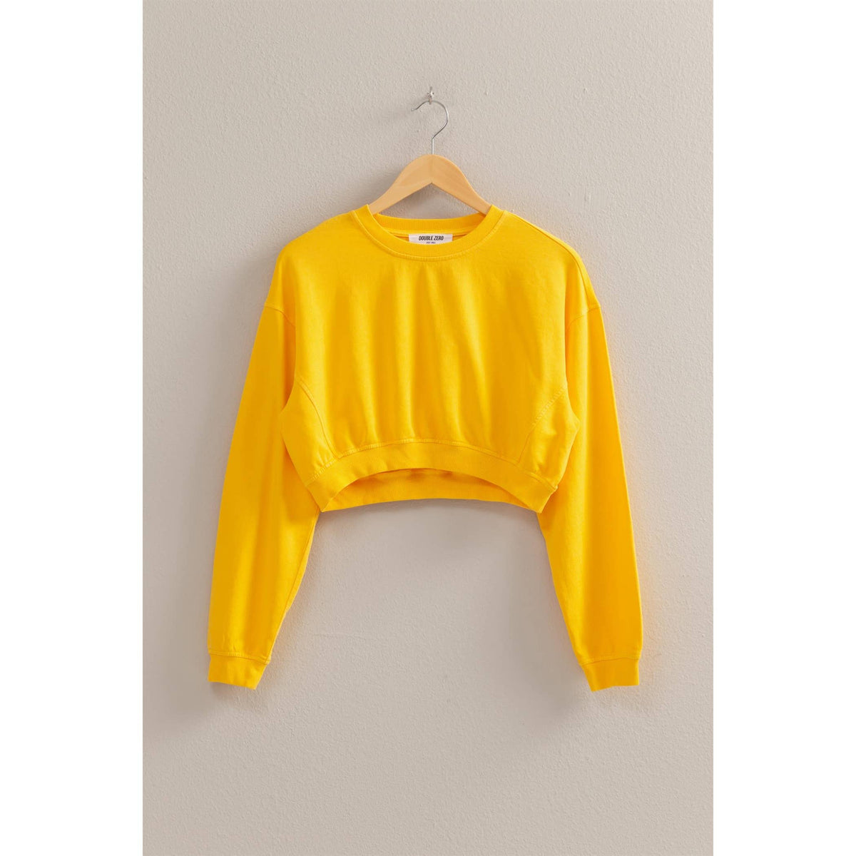 Crew Neck Long Sleeve Crop Sweatshirt