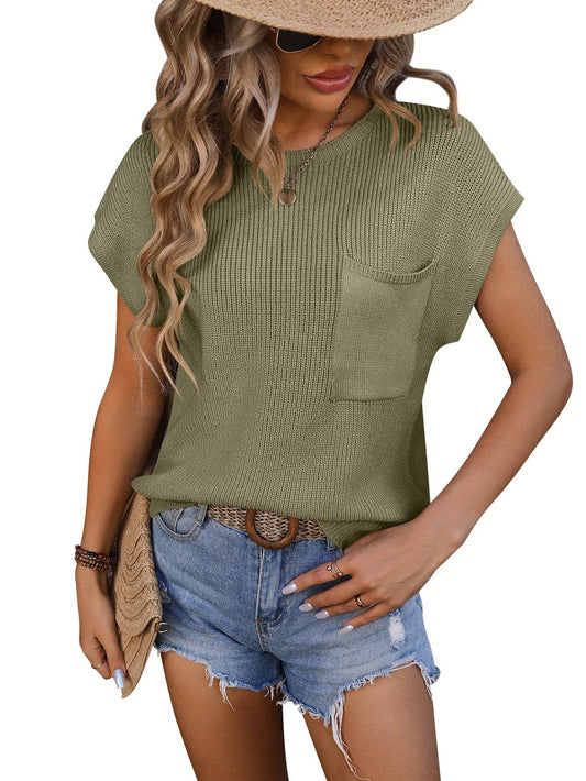 56B0 Crewneck Pocket Beige
