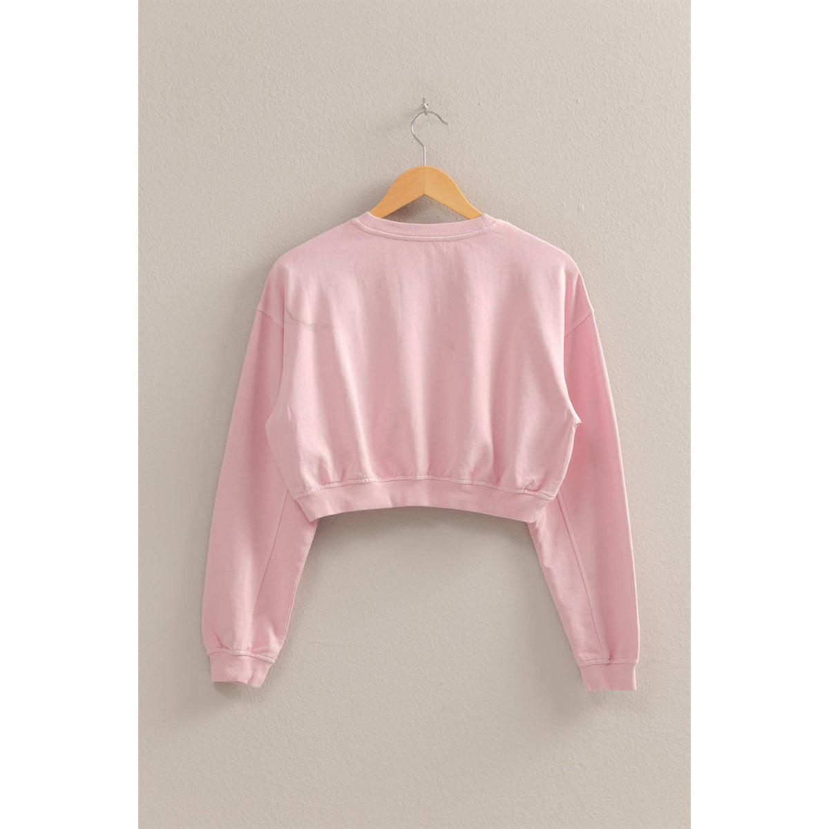 Crew Neck Long Sleeve Crop Sweatshirt