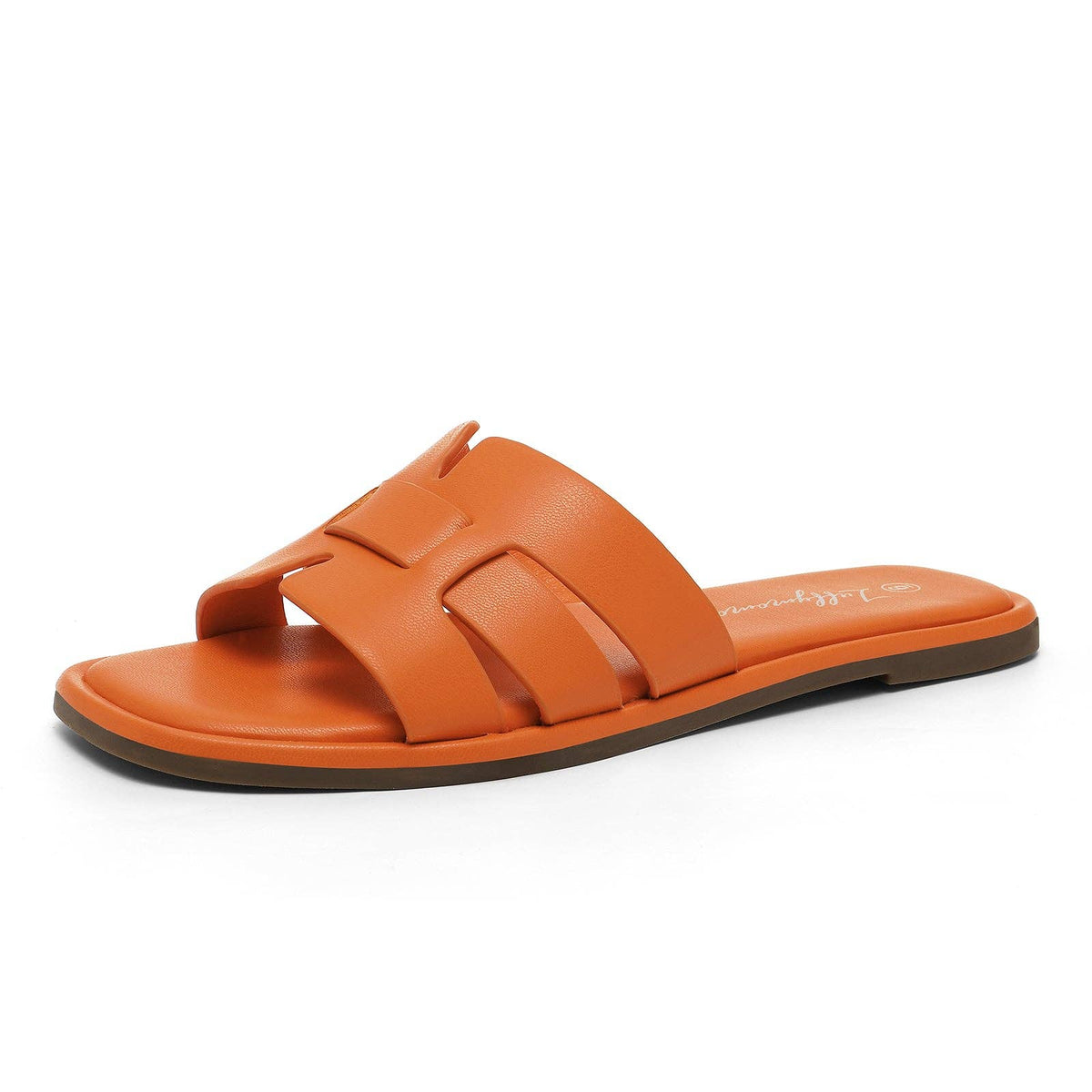 Women's Flat Slide Sandals H-Strap Square Toe Shape Non-slip Summer Beach Shoes