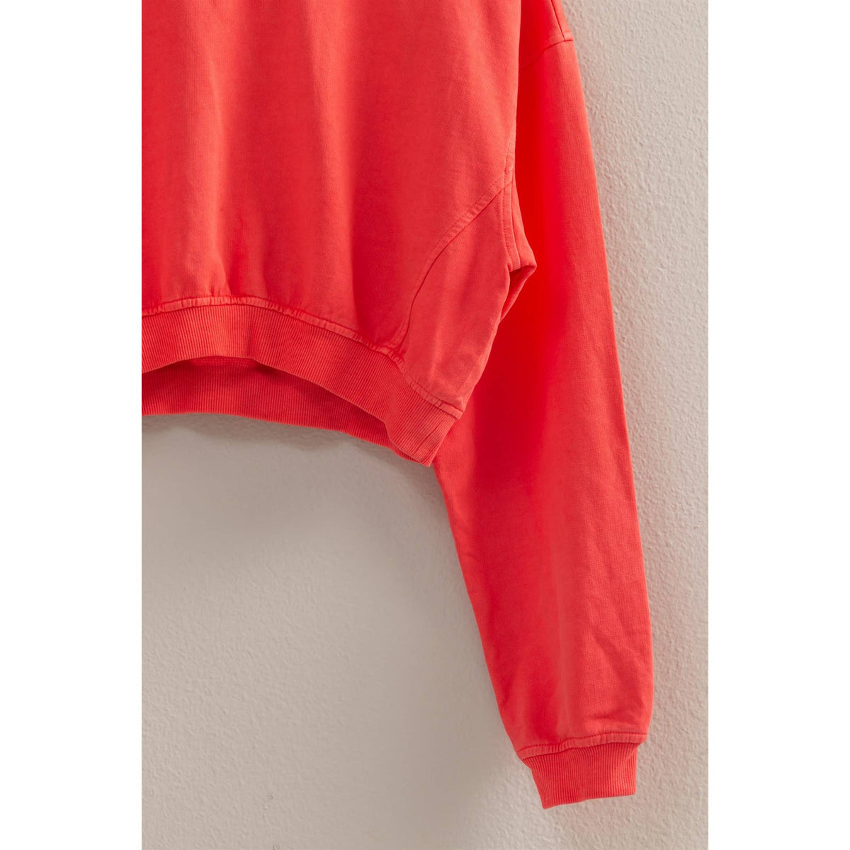 Crew Neck Long Sleeve Crop Sweatshirt