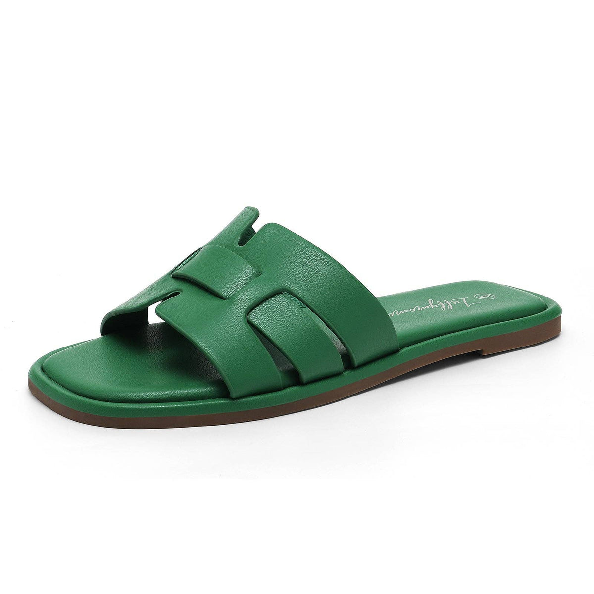 Women's Flat Slide Sandals H-Strap Square Toe Shape Non-slip Summer Beach Shoes