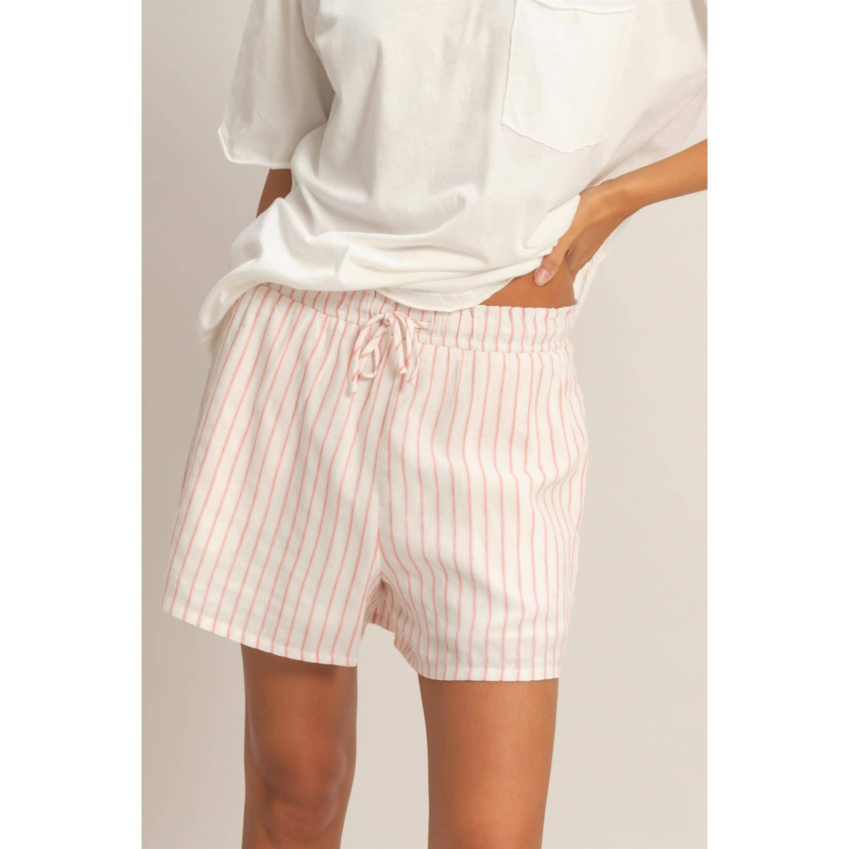 Striped Drawstring Shorts