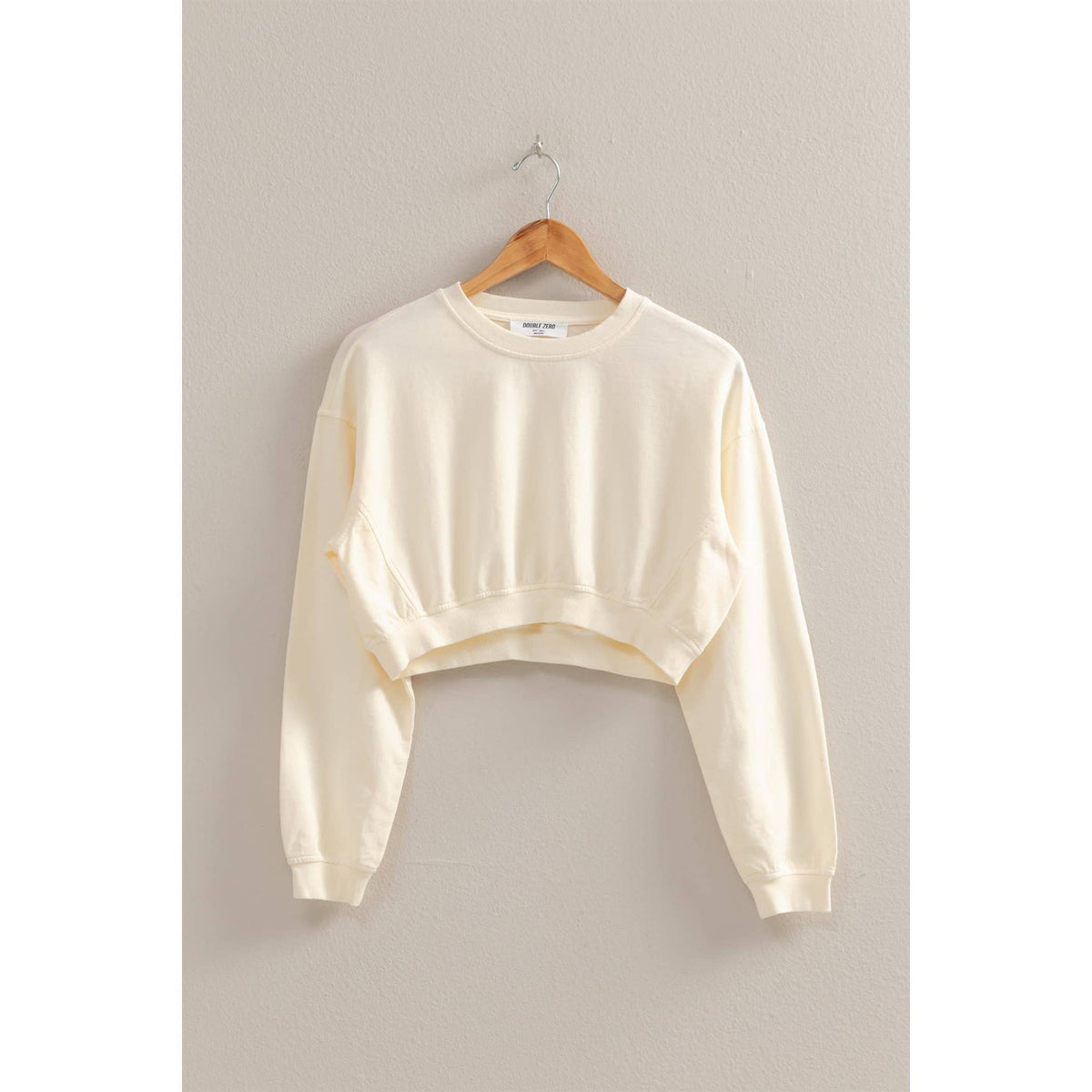 Crew Neck Long Sleeve Crop Sweatshirt