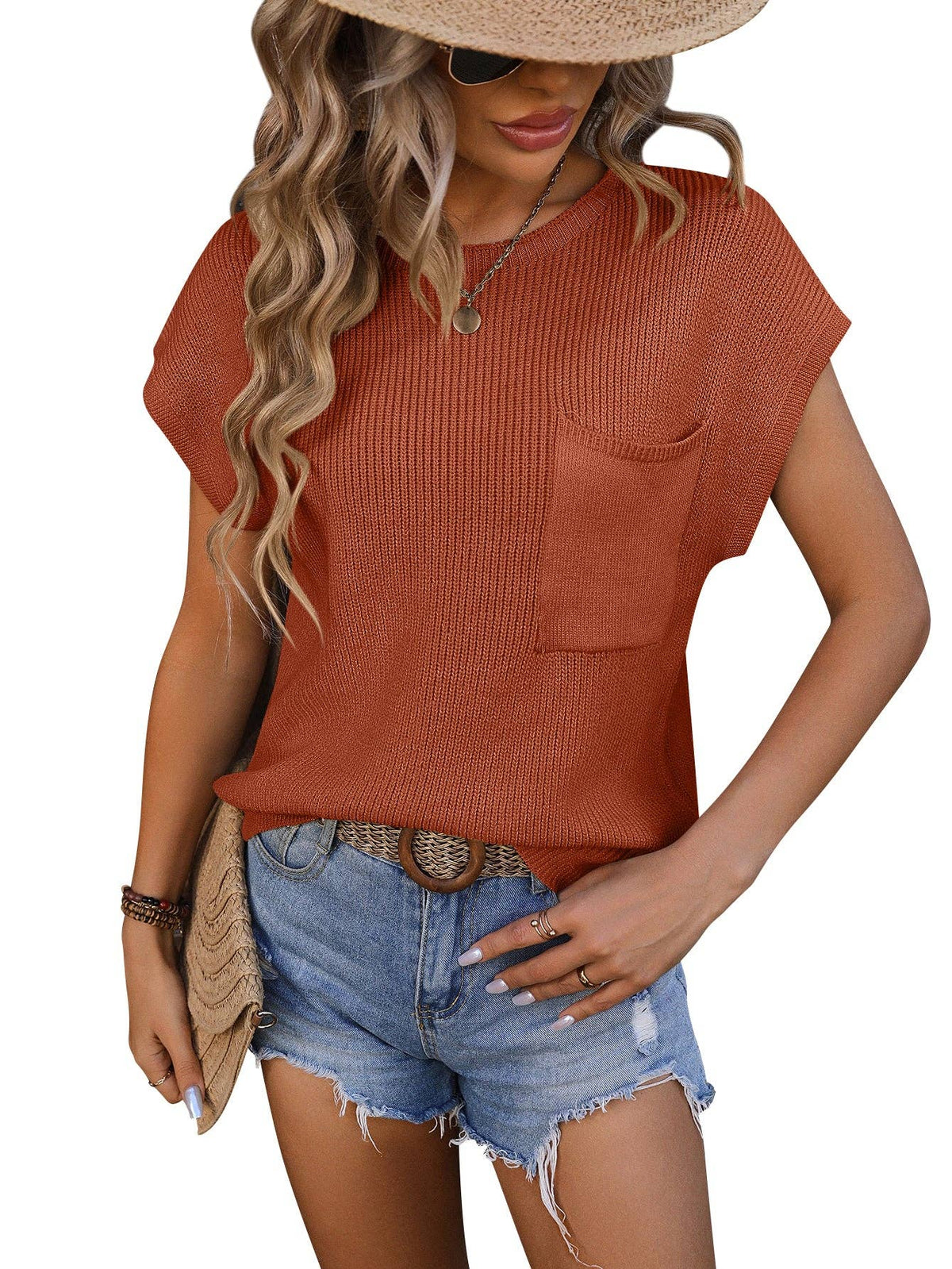 56B0 Crewneck Pocket Beige