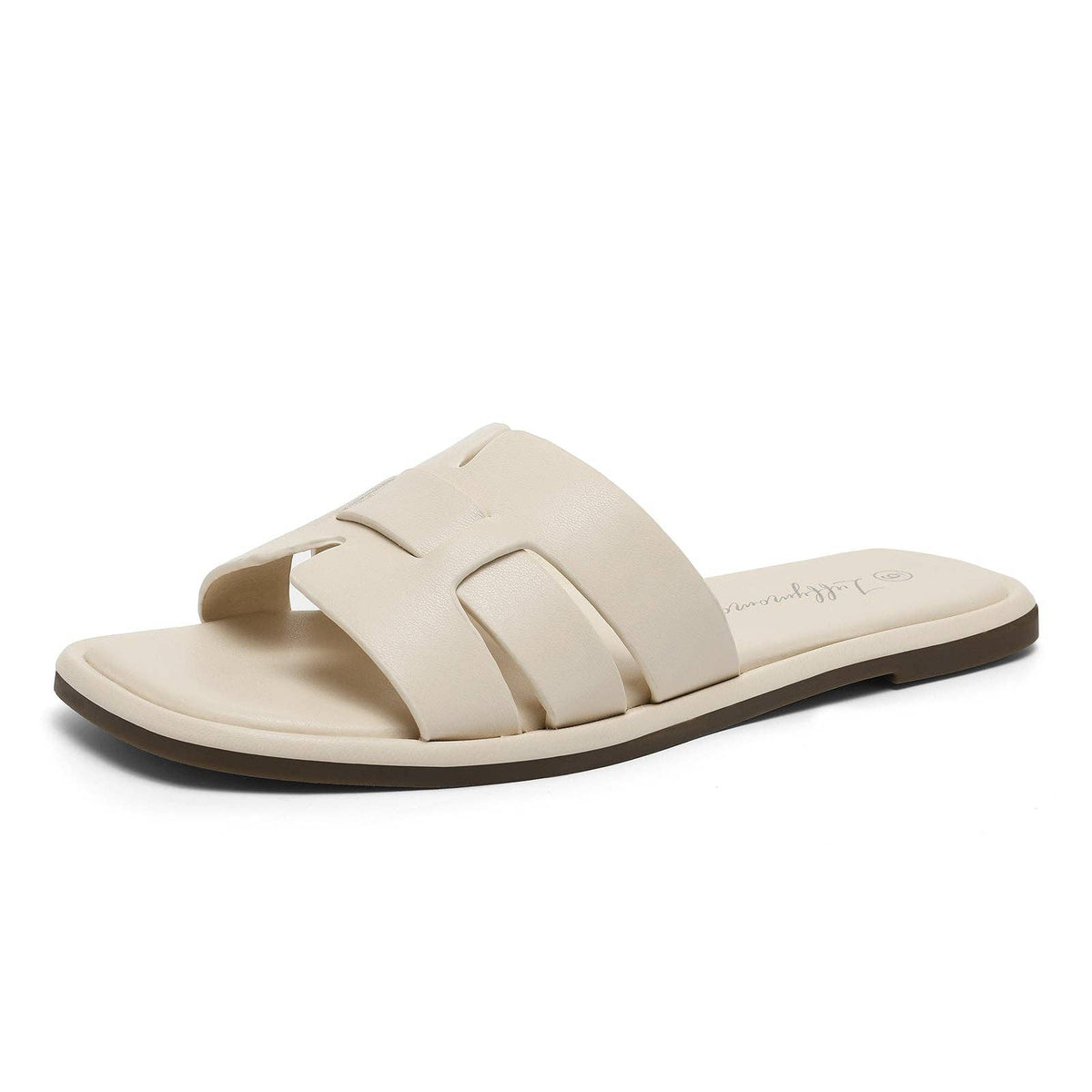 Women's Flat Slide Sandals H-Strap Square Toe Shape Non-slip Summer Beach Shoes