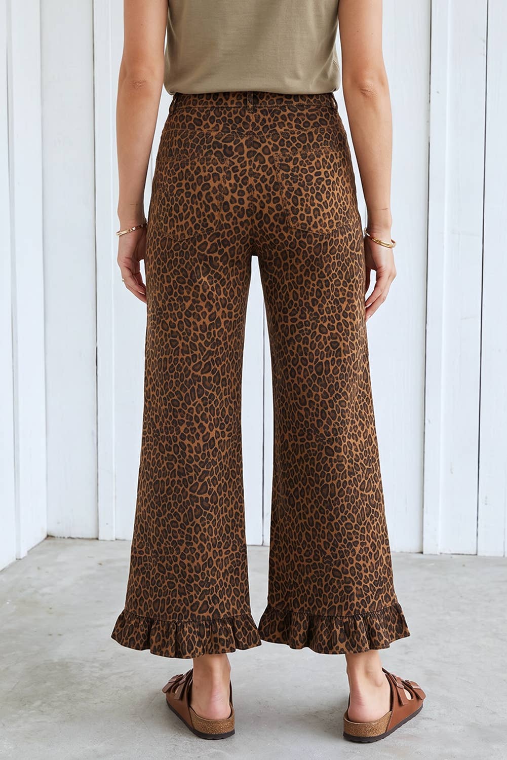 LAS Western Leopard Ruffled Hem Shift Jeans (4-16)