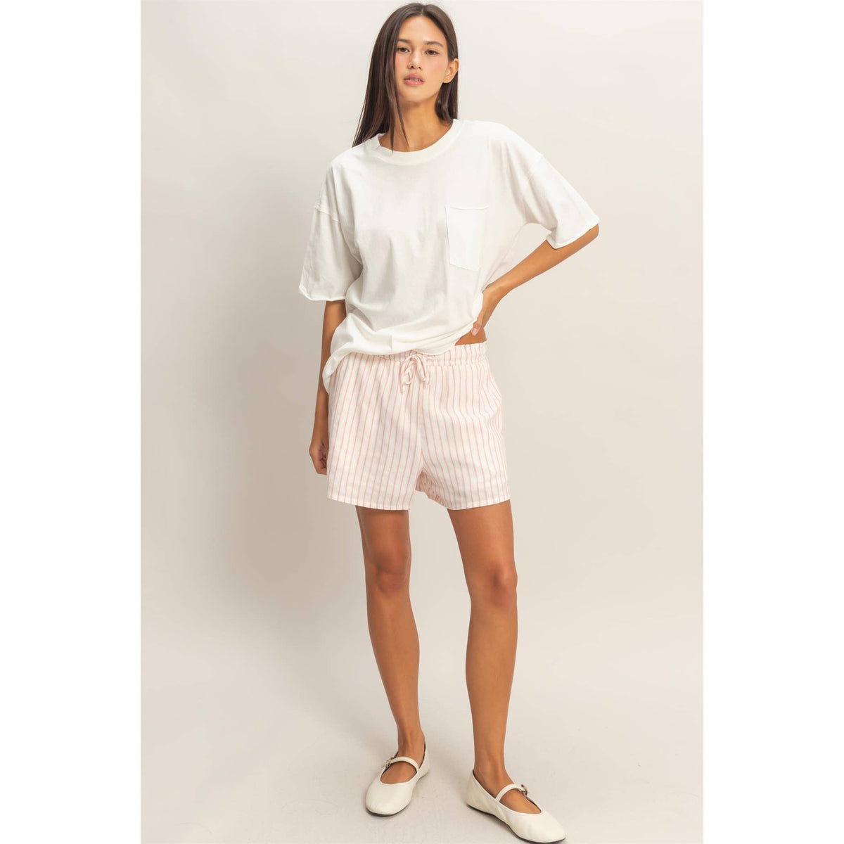 Striped Drawstring Shorts