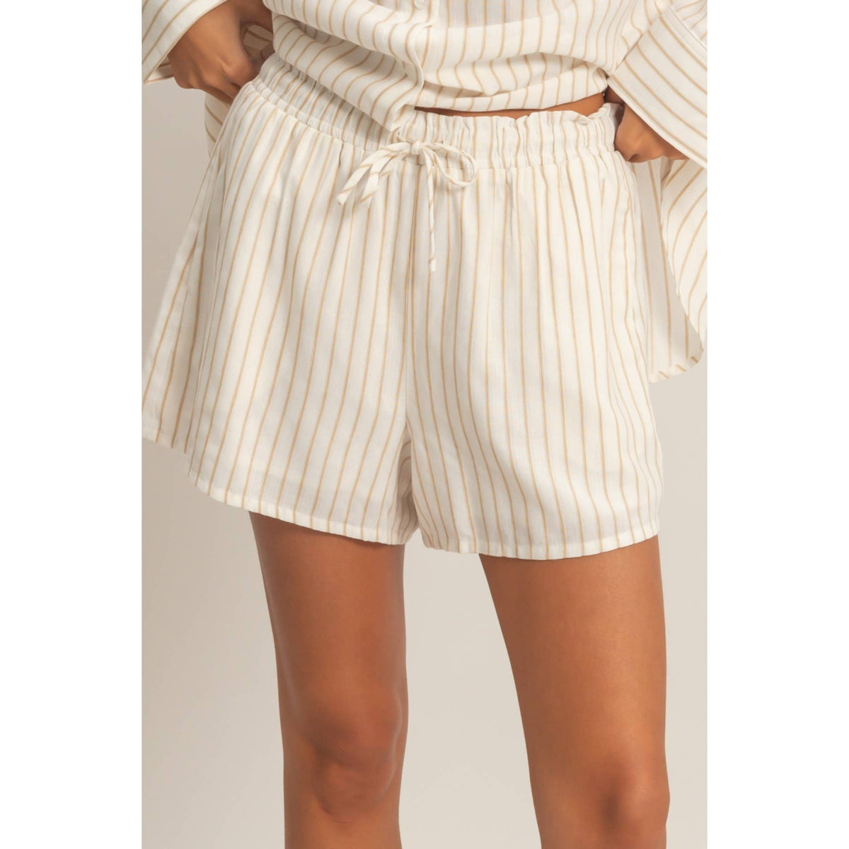 Striped Drawstring Shorts