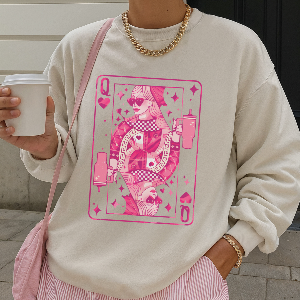 Queen of Hearts Valentine’s Day Love Graphic Sweatshirt