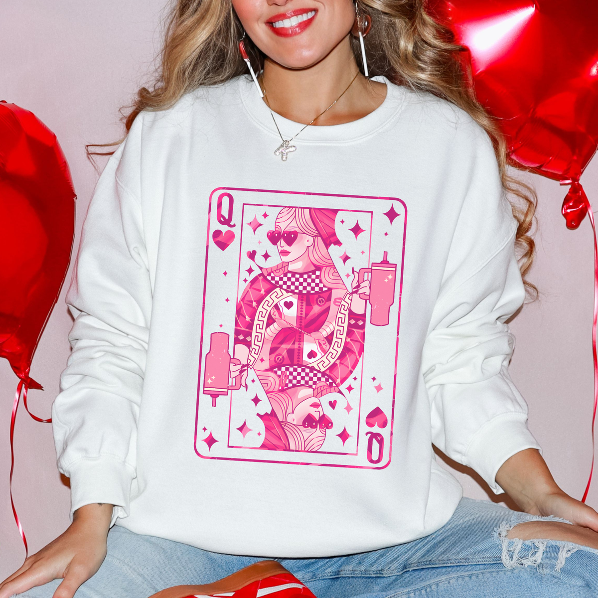 Queen of Hearts Valentine’s Day Love Graphic Sweatshirt