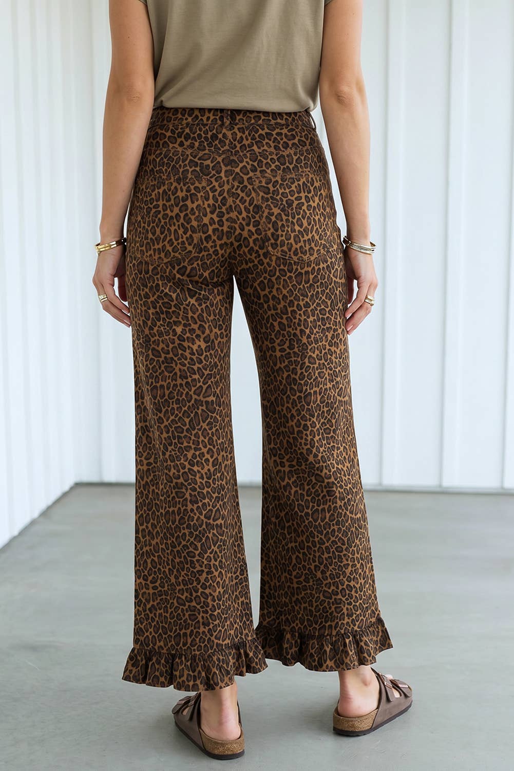 LAS Western Leopard Ruffled Hem Shift Jeans (4-16)