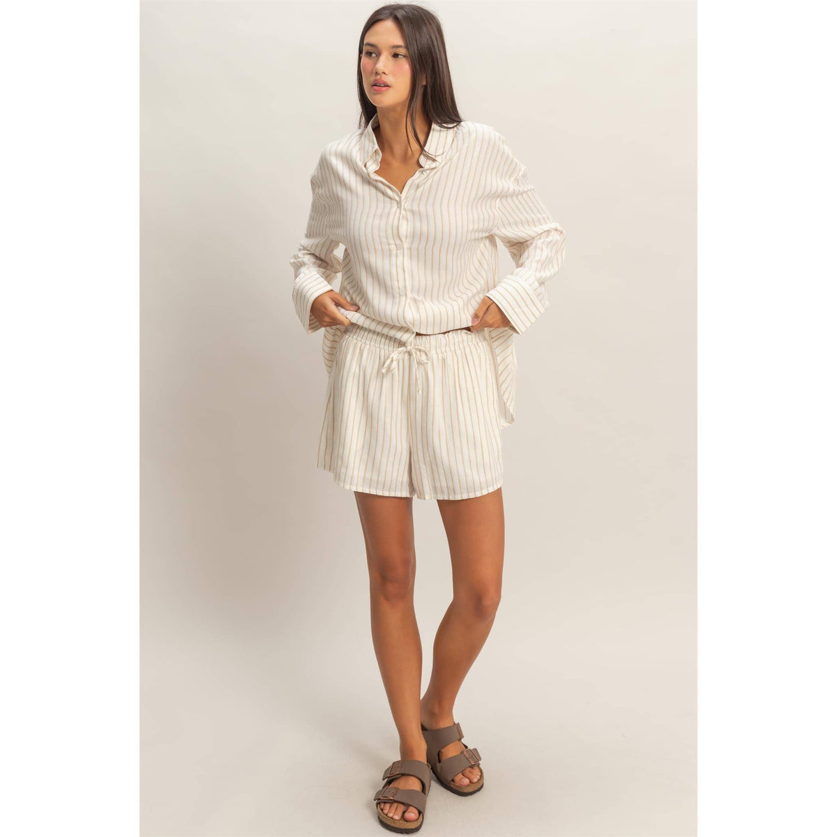 Striped Drawstring Shorts