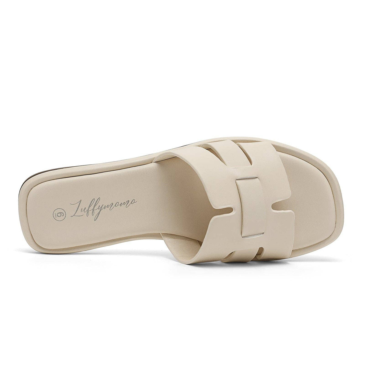 Women's Flat Slide Sandals H-Strap Square Toe Shape Non-slip Summer Beach Shoes