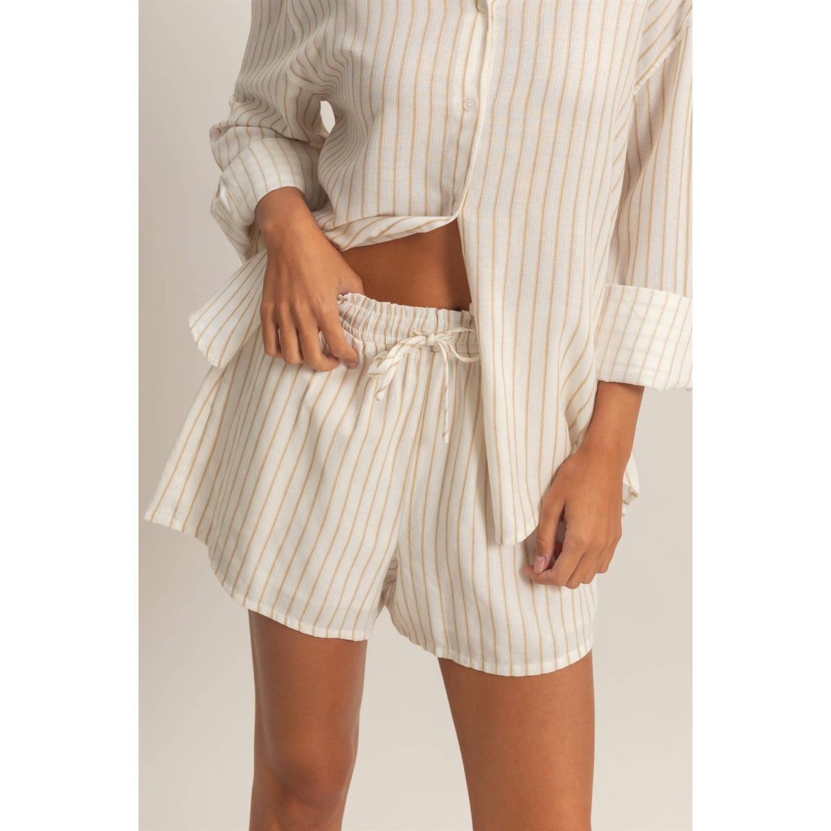 Striped Drawstring Shorts