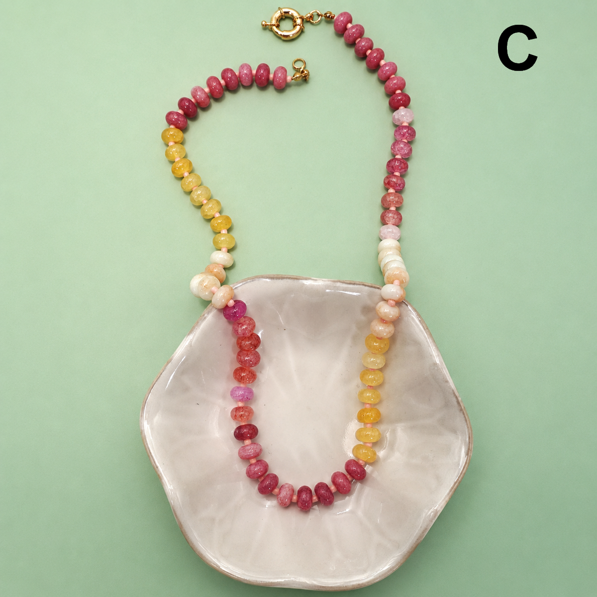 Natural Stone Semi-Precious Glass Mixed Necklace | 40NK9659